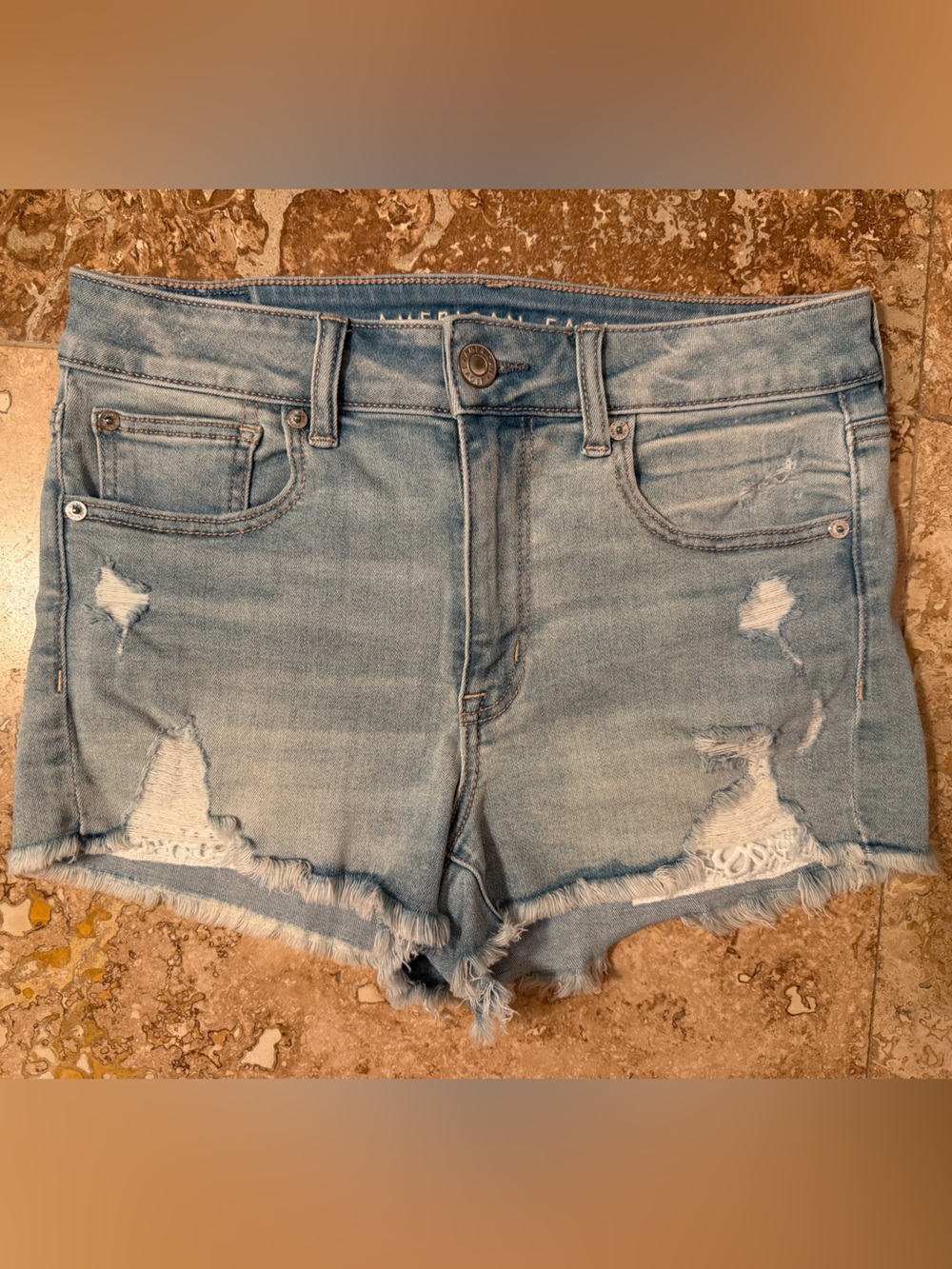 American Eagle Next Level Stretch Hi-Rise Shortie Denim Shorts 6